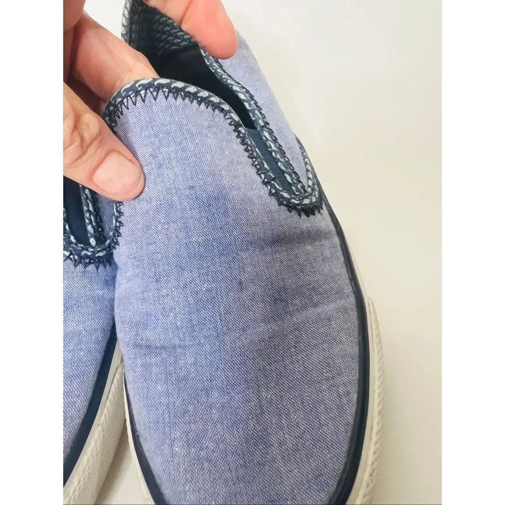 Sperry Seaside Vineyard Vines Blue Women's Slip On Canvas Sneakers Comfort Sz 8